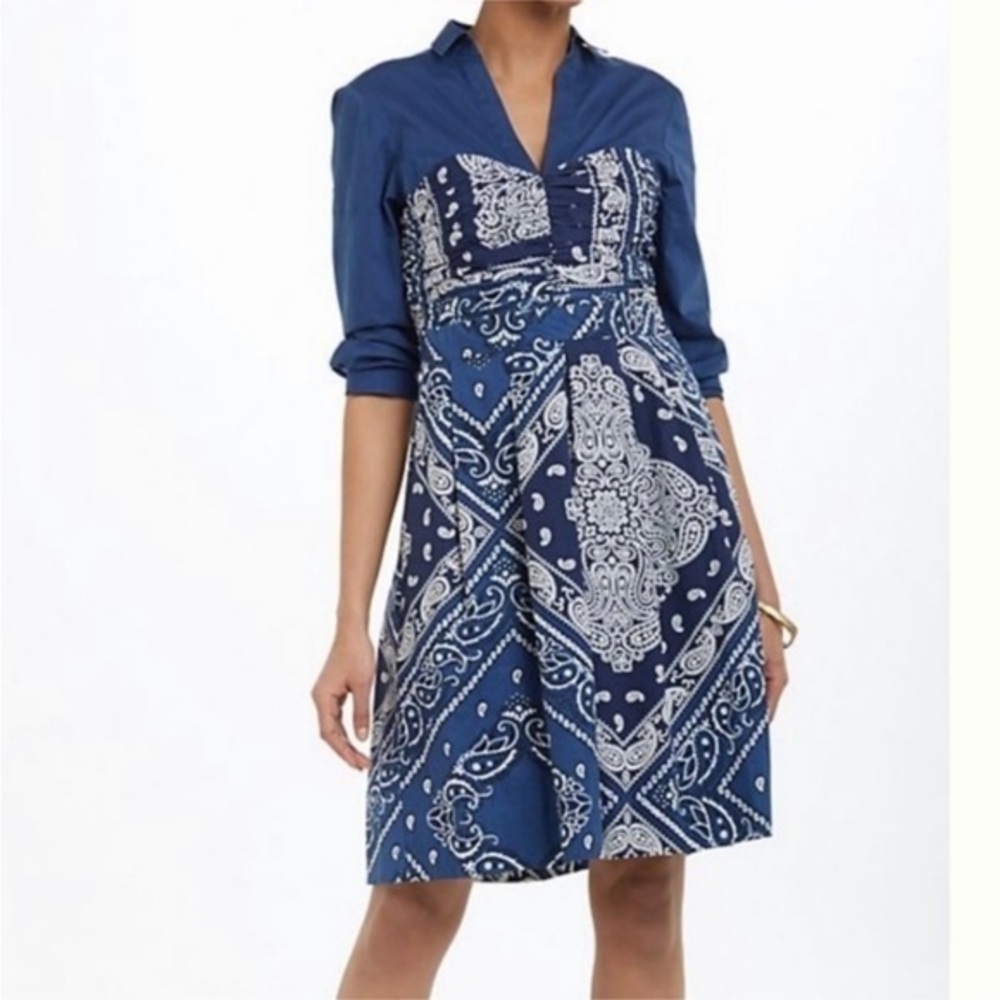 🌽 Holding Horses cotton Blue and White country Dress